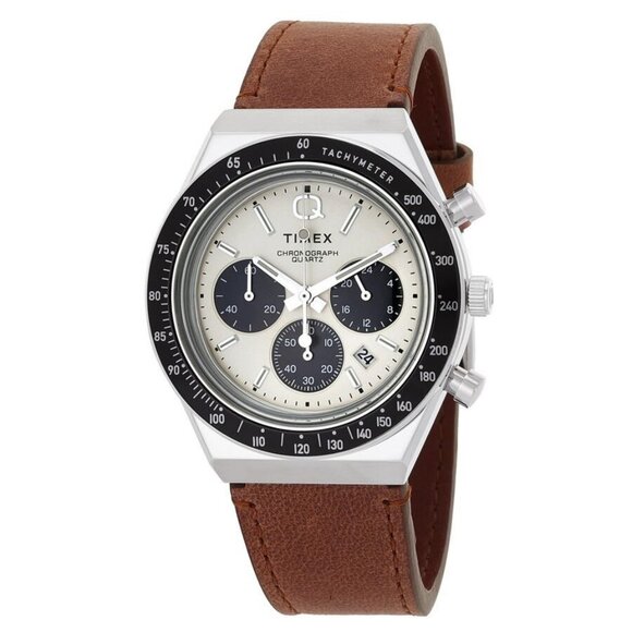 Timex Other - FX06933B NWT Authentic Timex Q Chronograph Quartz Cream Dial Men's Watch TW2V428